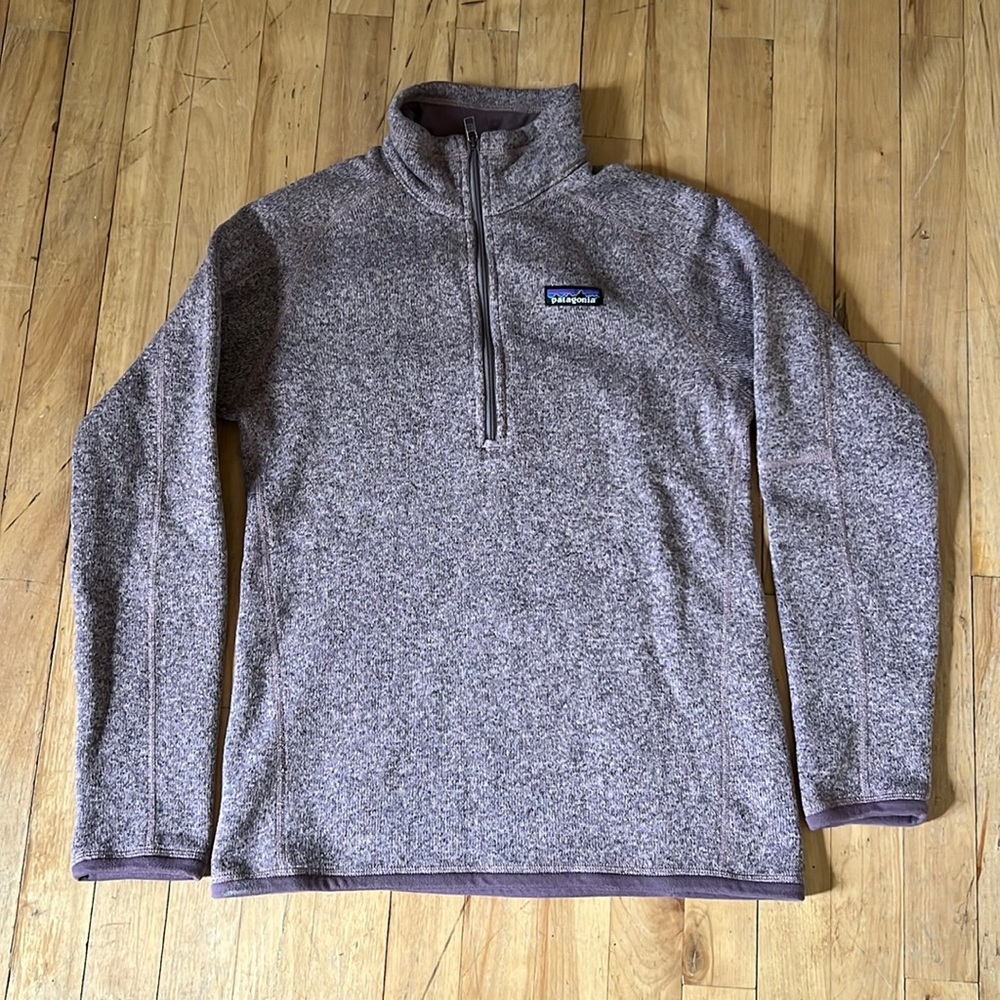 Women’s Patagonia 1/4 Zip Better Sweater, Heather Lavender, Size XS.